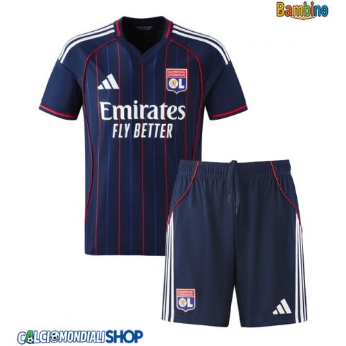 Maglie da calcio Olympique Lyonnais Seconda Maglia Bambino 2025-26 Manica Corta + Pantaloni corti)